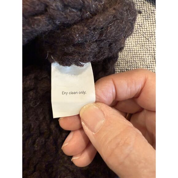 J. Crew Men's 100% Shetland Wool Sweater Size Large Brown With Stripe Pullover - Picture 5 of 8